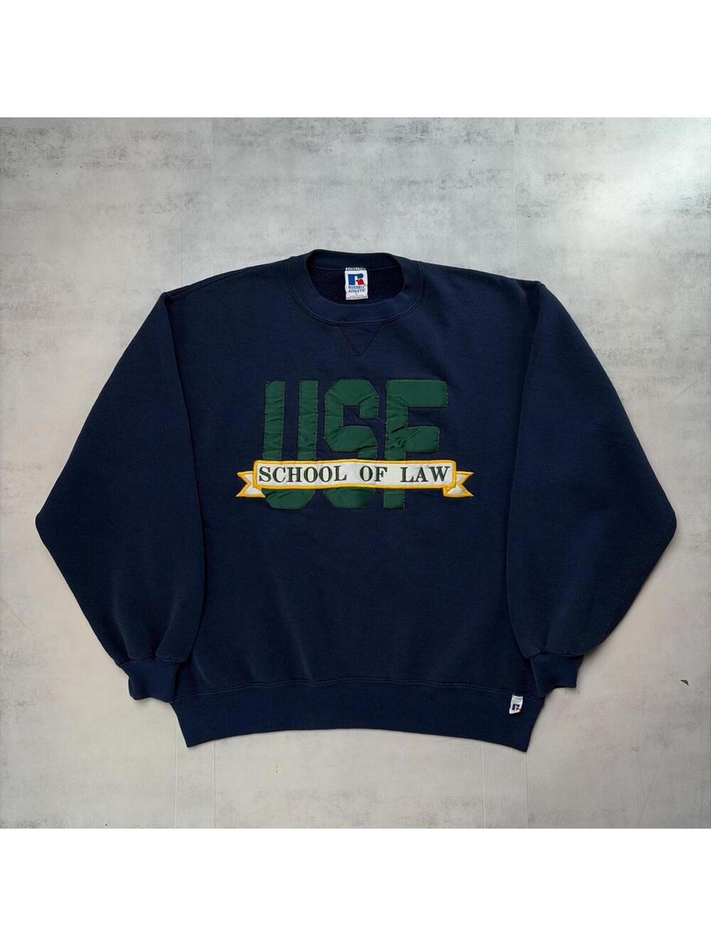 Vintage 90s Russell Athletic USF School Of Law Applique Crewneck Sweatshirt